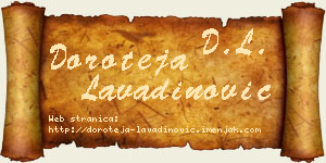 Doroteja Lavadinović vizit kartica